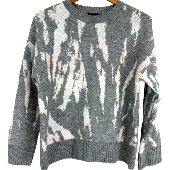 Rails NWOT Virgo Sweater Gray Tie Dye Size Small Wool Blend Crew Neck Super Soft - Picture 2 of 8